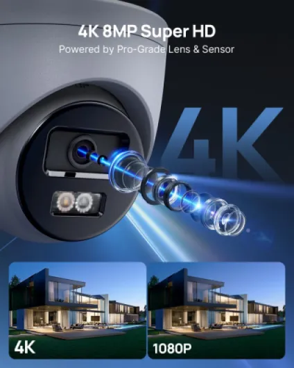 4K PoE CCTV System,12MP 8CH NVR with 2TB HDD, 4x 8MP Security Cameras 4 Cameras System