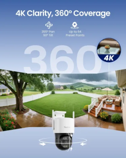4K Outdoor Security Camera, WiFi CCTV Cameras, TrackMix WiFi White
