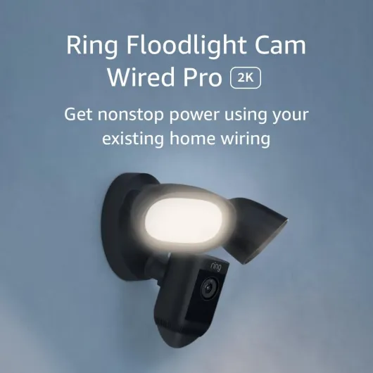 Floodlight Cam Wired Pro with Bird’s Eye View and 3D Motion Detection, Black Black 1 Camera Floodlight Cam Wired Pro Only