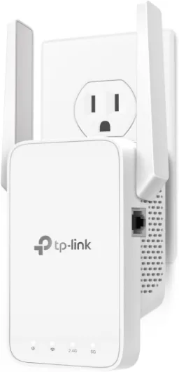 TP-Link AC1200 WiFi Extender, 2025 Wirecutter Best WiFi Extender, 1.2Gbps Home Signal Booster, Dual Band 5GHz/2.4GHz, Up to 1600 Sq.ft and 32 Devices, EasyMesh Compatible, One Ethernet Port (RE315) Wi-Fi 5 AC1200