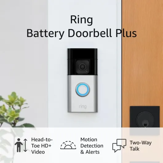 Battery Doorbell Plus - Head-to-Toe HD+ Video, motion detection & alerts, and Two-Way Talk 1 doorbell Doorbell only