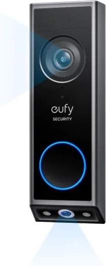 Wireless Video Doorbell Camera E340,Head-to-Toe 2K HD View,Battery Powered,Dual Cameras with Delivery Guard,Color Night Vision,Two-Way Audio,Human/Package/Motion Detection,No Monthly Fee Battery or Wired Doorbell