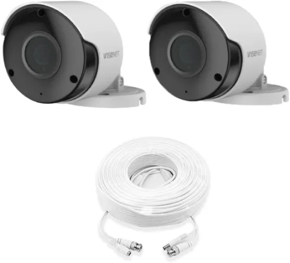 Wisenet SDC-89445BF/89447BF 5MP CCTV Surveillance Weatherproof Bullet Security Camera 82ft 3.6mm Lens 104° Wide Angle Compatible with SDH-B84045BF; SDH-C84085BF; SDH-C85127