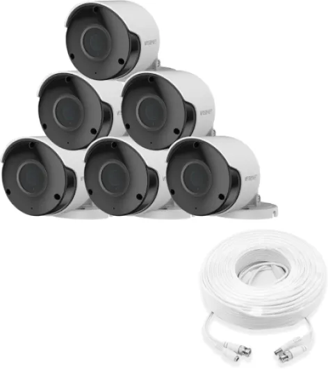 SDC-89445BF/89447BF 5MP CCTV Surveillance Weatherproof Bullet Security Camera 82ft IR Distance Plastic Housing 3.6mm Lens 104° Wide Angle (Six Pack)