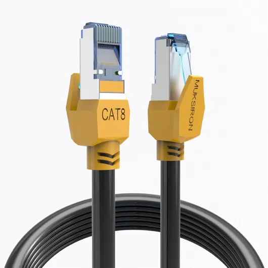 Cat 8 Ethernet Cable 100 ft,Heavy Duty High Speed 40Gbps 2000Mhz Shielded Cat8 Network Cable with RJ45 Connector,Indoor&Outdoor Internet Cable Professional LAN Cables for Gaming Modem PS5 Xbox CAT8-100FT CAT8 Black