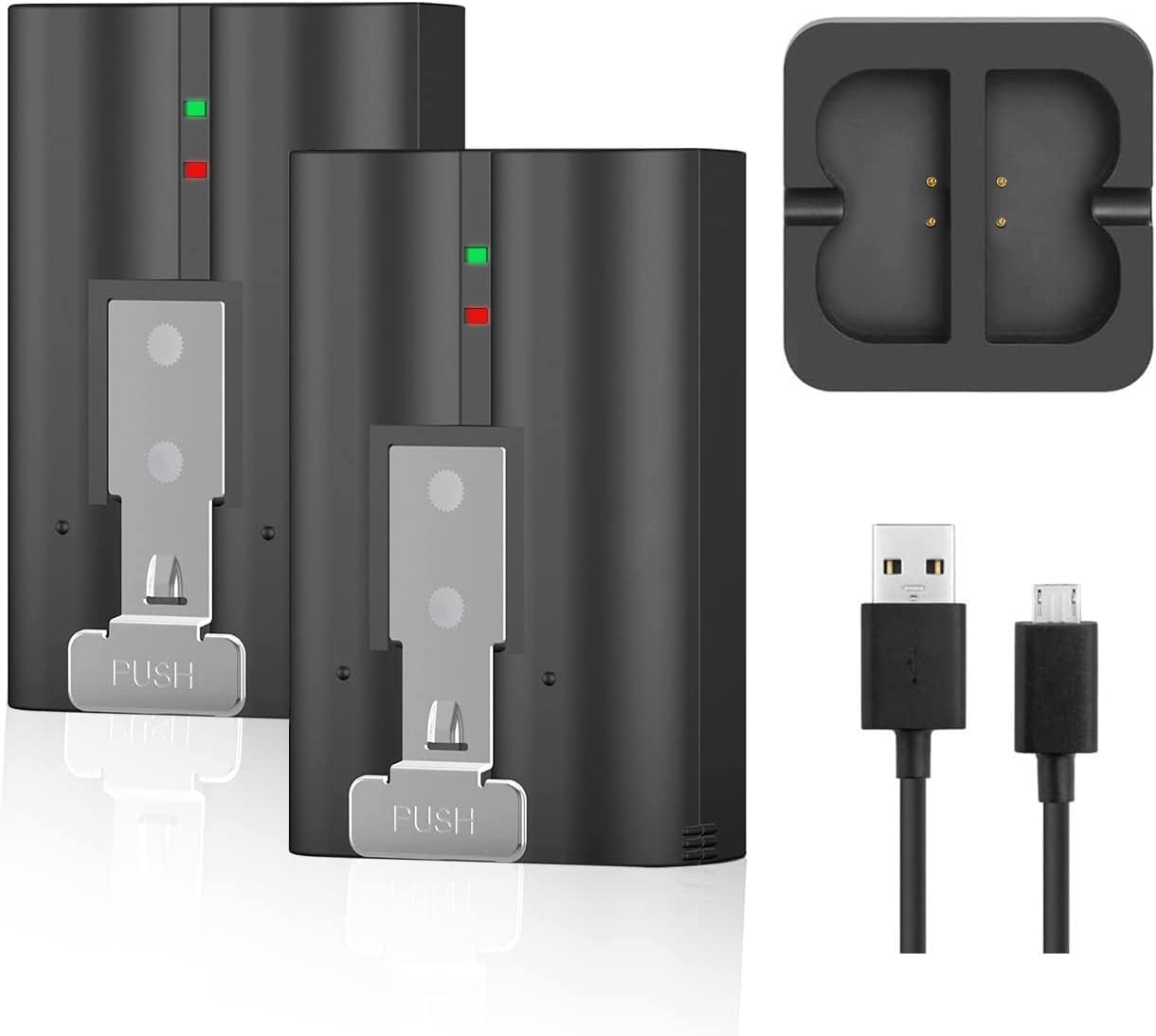 2-Pack 6040mAh Replacement Battery with Charger Station for Ring-Doorbell Camera 2/3/3 Plus/4, Spotlight and Stick Up Cam, Rechargeable Upgraded Lithium Li-ion Batteries 3.65V