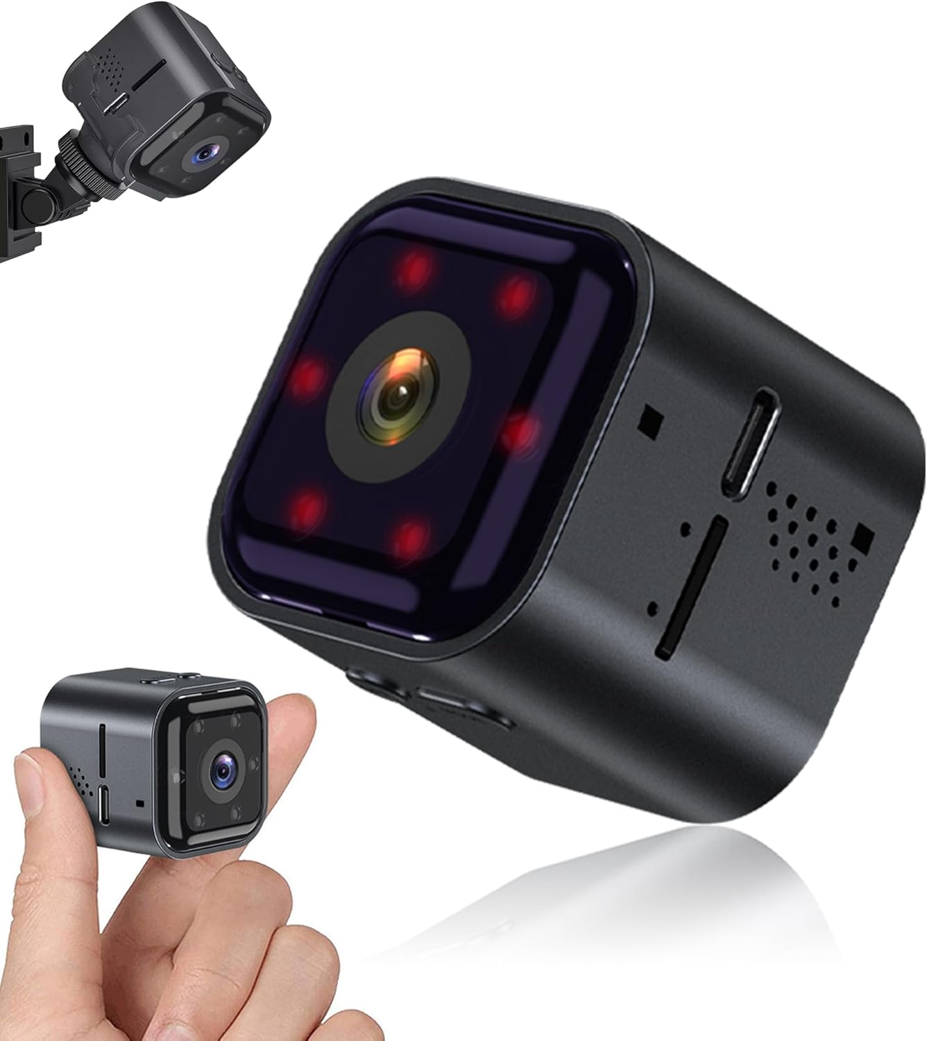 Nanny Cam Hidden Camera with Low Light Night Vision, Remote Monitoring for Elderly Care, Children, Pet & Home Security, Rechargeable 2.4GHz Mini Wireless Camera, Sleep/Wake Mode to Extend Battery Life