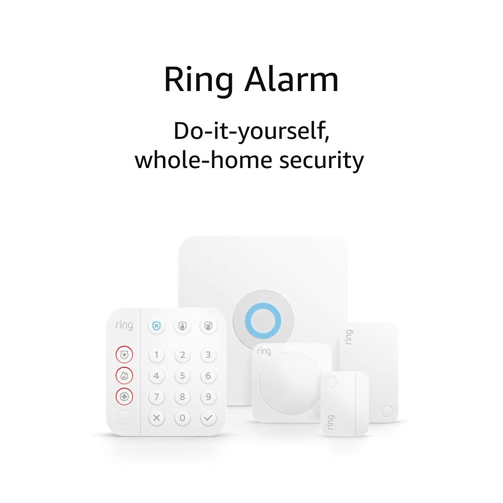 Alarm 5-Piece Kit (newest model), Wireless smart home or business security system, expandable, easy setup, Mobile App Control, 24/7 Professional Monitoring, Alexa Compatible Ring Alarm Device Only