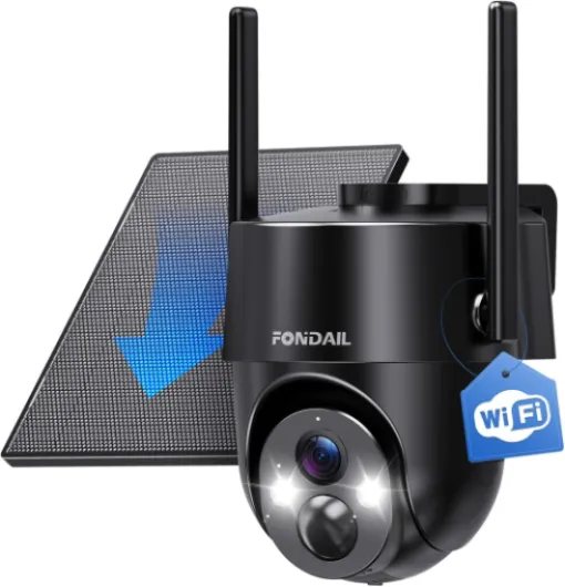 Solar Security Cameras Wireless Outdoor, 2K 360° View Solar Powered WiFi 3MP Security Camera for Home Security with Color Night Vision, PIR Detection, 2-Way Audio, Motion Alert, Easier to use Black Wi-Fi