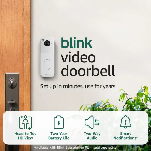 All-new Blink Video Doorbell + Outdoor 4 – Wireless smart security cameras, head-to-toe HD view, two-year battery life - Sync Module Core included – 3 camera system + Video Doorbell Doorbell White 3 Camera System Device Only