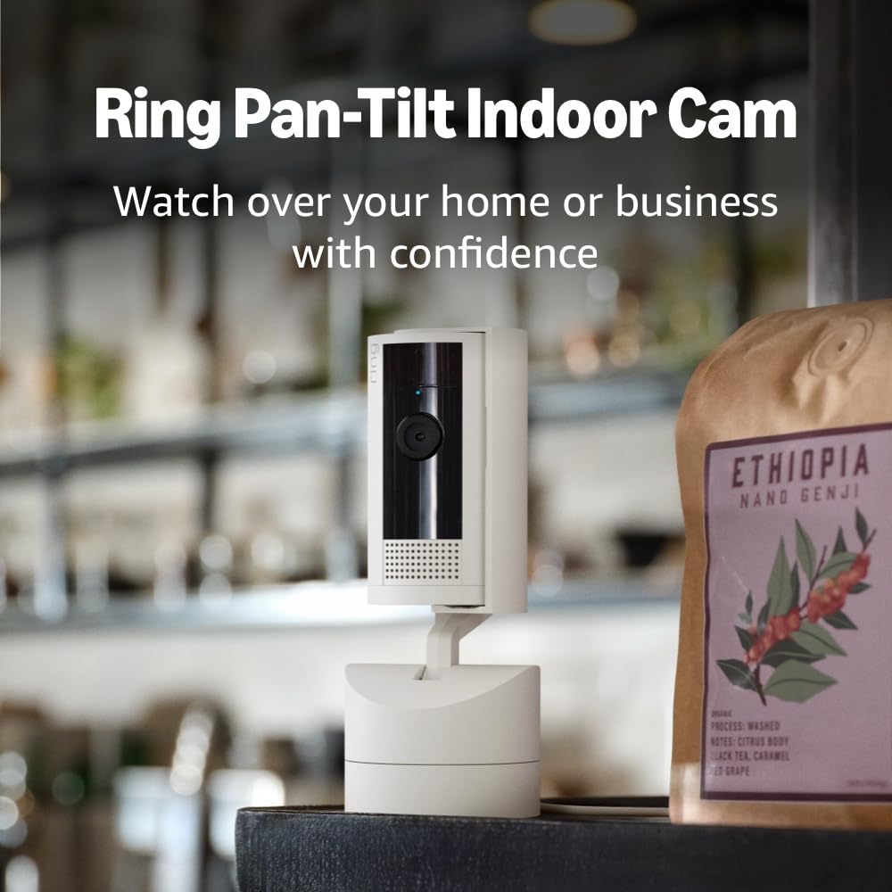 Pan-Tilt Indoor Cam (newest model), See all around your home or business with 360° pan coverage, HD video, plus Two-Way Talk, White White 1 Camera Device Only