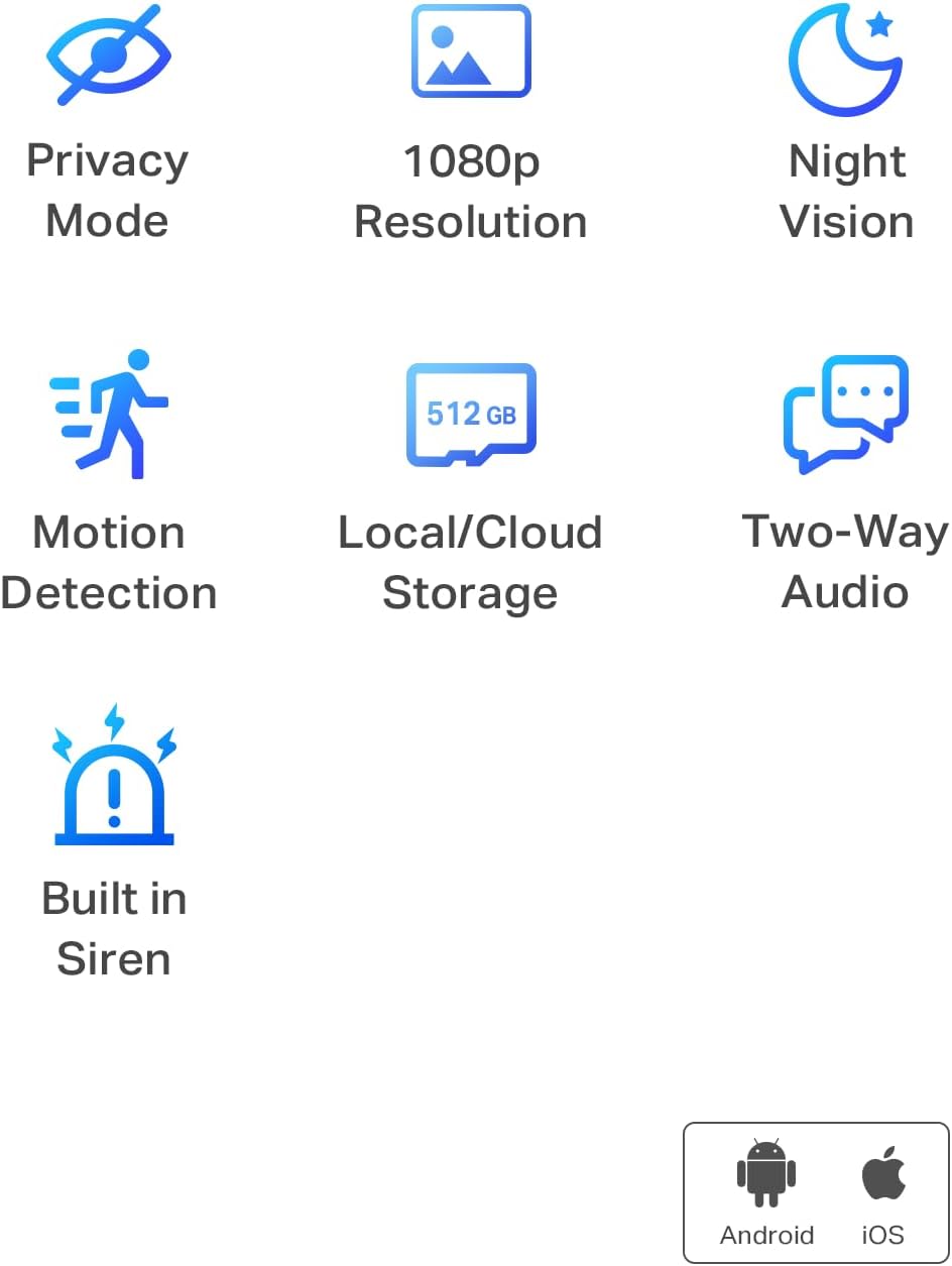 TP-Link Tapo 1080P Indoor Security Camera for Baby Monitor, Dog Camera w/Motion Detection, 2-Way Audio Siren, Night Vision, Cloud & SD Card Storage, Works w/Alexa & Google Home (Tapo C100) Indoor White 1-Pack