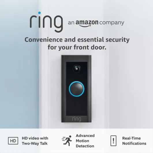 Video Doorbell Wired - Doorbell Security Camera with 1080p HD Video, Advanced Motion Detection, hardwired (existing doorbell wiring required) - 30-day free trial of Ring Subscription Plan Hardwired Doorbell only