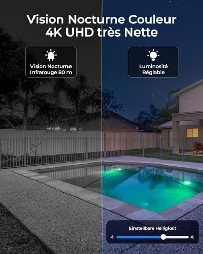 Reolink 4K PTZ Caméra Surveillance PoE, Zoom Optique 3D 16X, Pan 360°+Tilt 90°, Suivi Automatique, Vision Nocturne Jusqu'à 80m, Détection de Personne/Véhicule/Animal, Audio Bidirectionnel, RLC-823S2