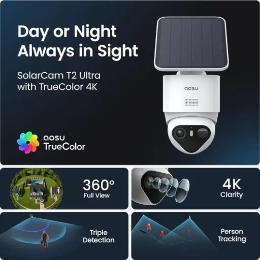 aosu 4K Wireless Outdoor Security Camera Review: solar security that actually feels almost hands‑off