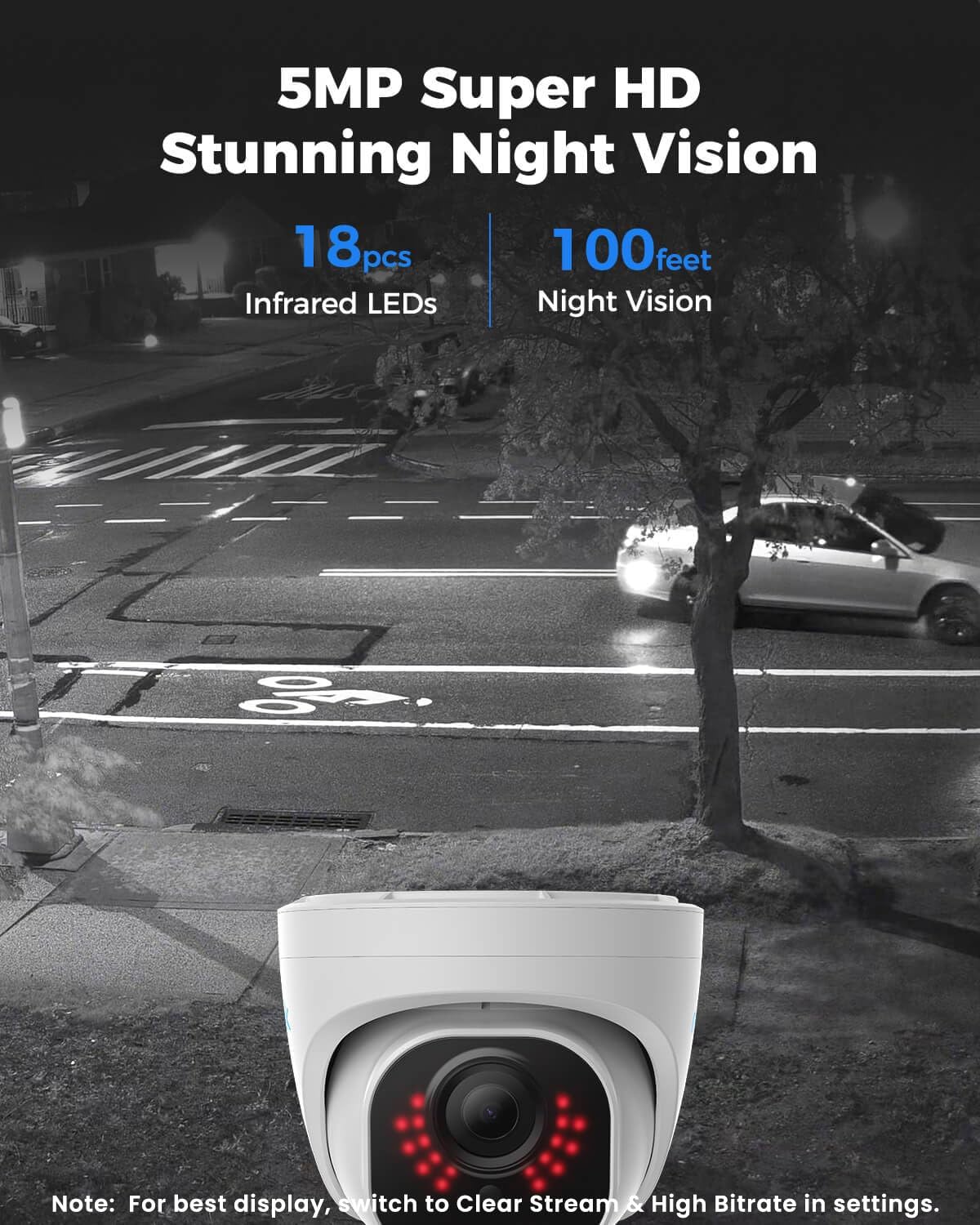 8CH NVR PoE CCTV Security Camera System, with 2TB HDD and 4X 5MP Motion Detection Outdoor PoE IP Cameras, 100ft Night Vision Remote Access, RLK8-520D4-5MP