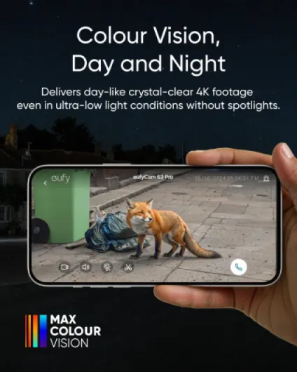 Camera eufyCam S3 Pro 3-Cam Kit, 4K Solar Camera Outdoor Wireless,Colour Night Vision,Forever Power 2.0, Face Recognition AI, Expandable Local Storage, No Monthly Fee,Work With Alexa